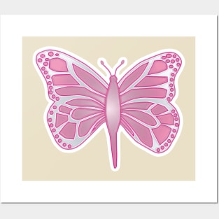 Pink Butterfly Posters and Art